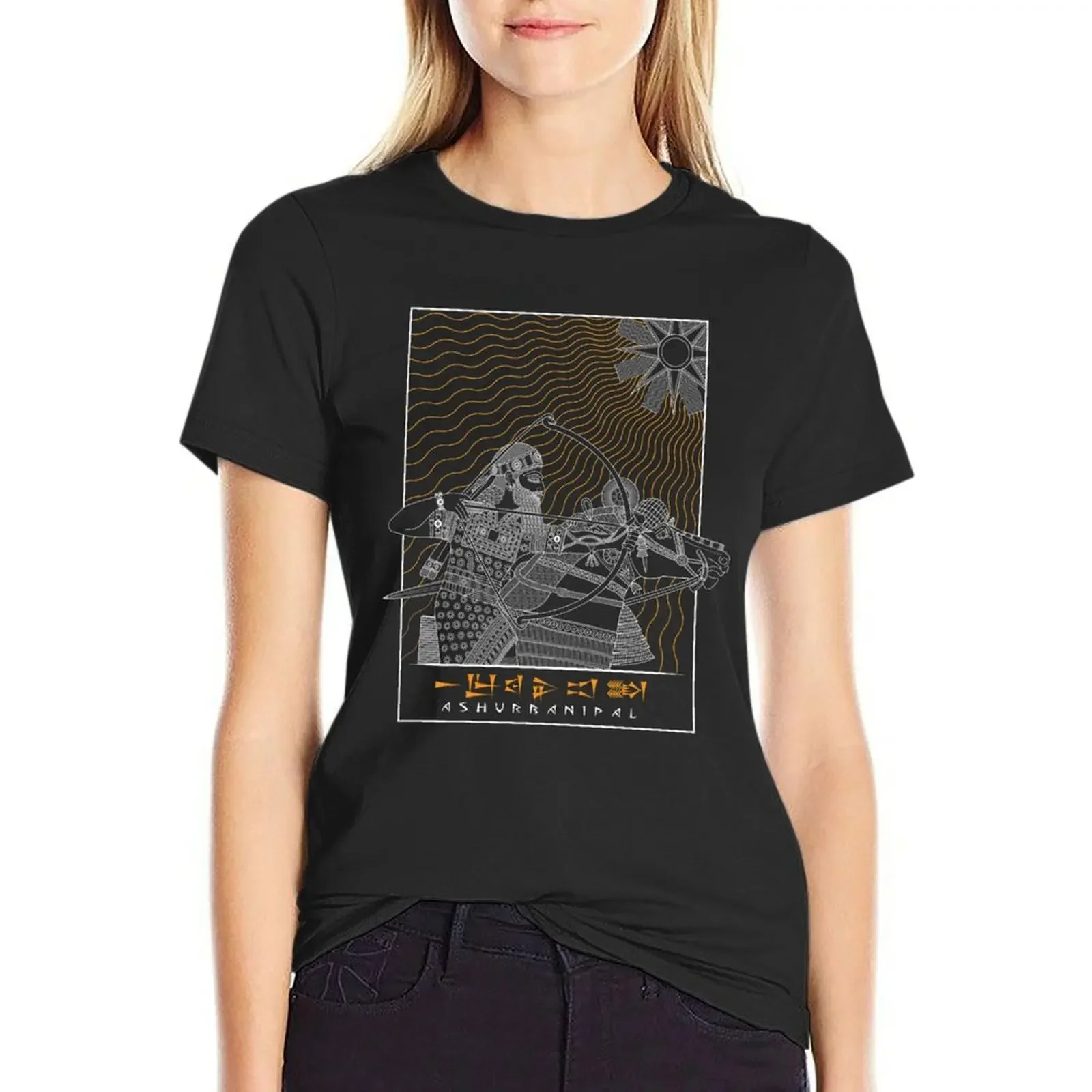 

Ashurbanipal T-Shirt animal prinfor funny Female clothing anime clothes Women's cotton t-shirt