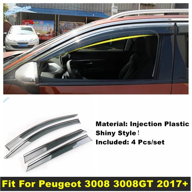 Car Rain Shield Deflectors Awning Trim Window Visor Raincoat Protector Cover Fit For Peugeot 3008 3008GT 2017 - 2022 Accessories