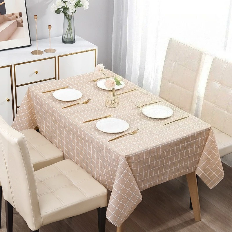 

Nordic Style PEVA Plaid Tablecloth Washable Waterproof Oil-proof Dust-proof Table Mat Tablecloth Plastic Plaid Tea Tablecloth