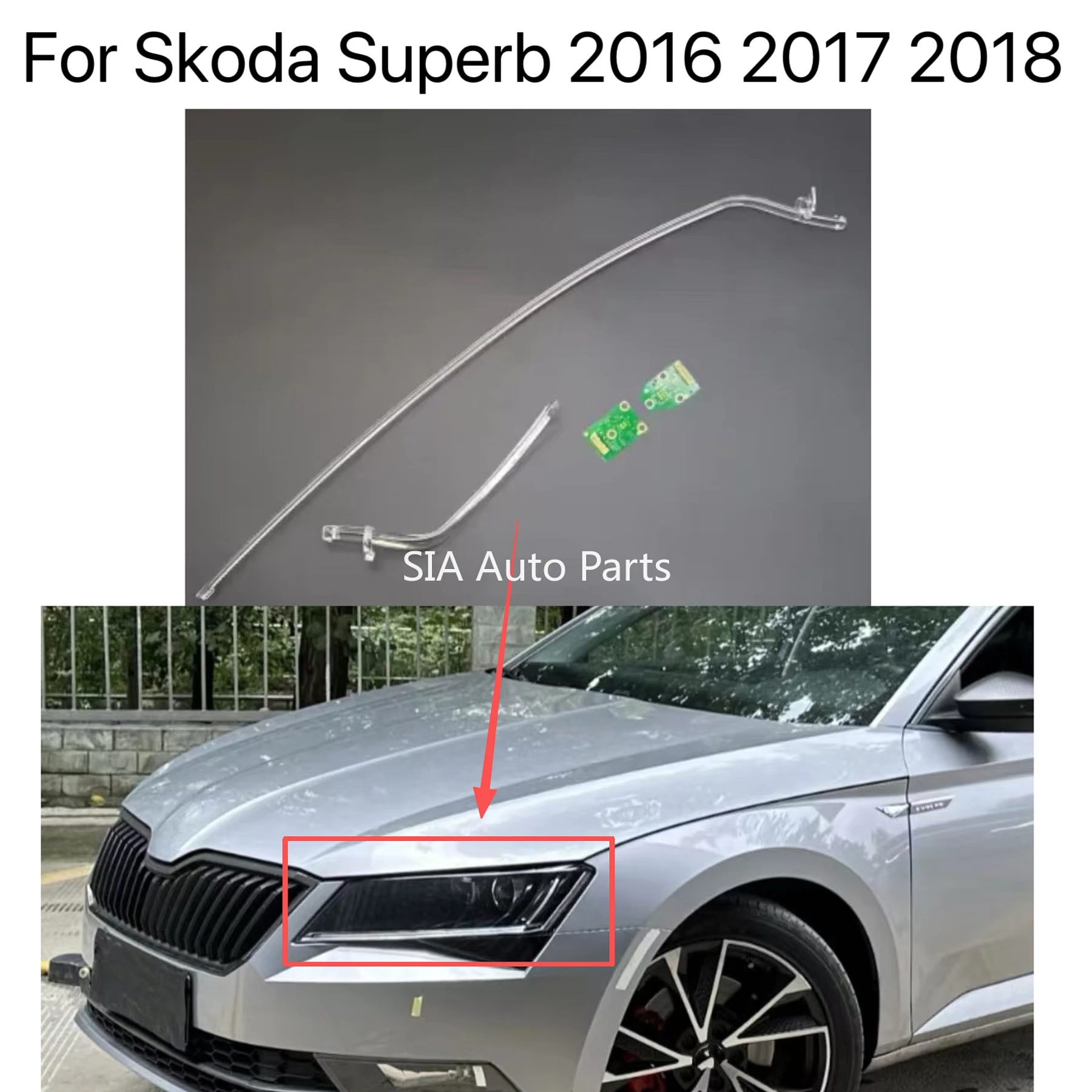 

For Skoda Superb 2016 2017 2018 Car Headlight DRL Chips Strip Repair Kit White Light Angel Eye Ballast Daytime Running Lights