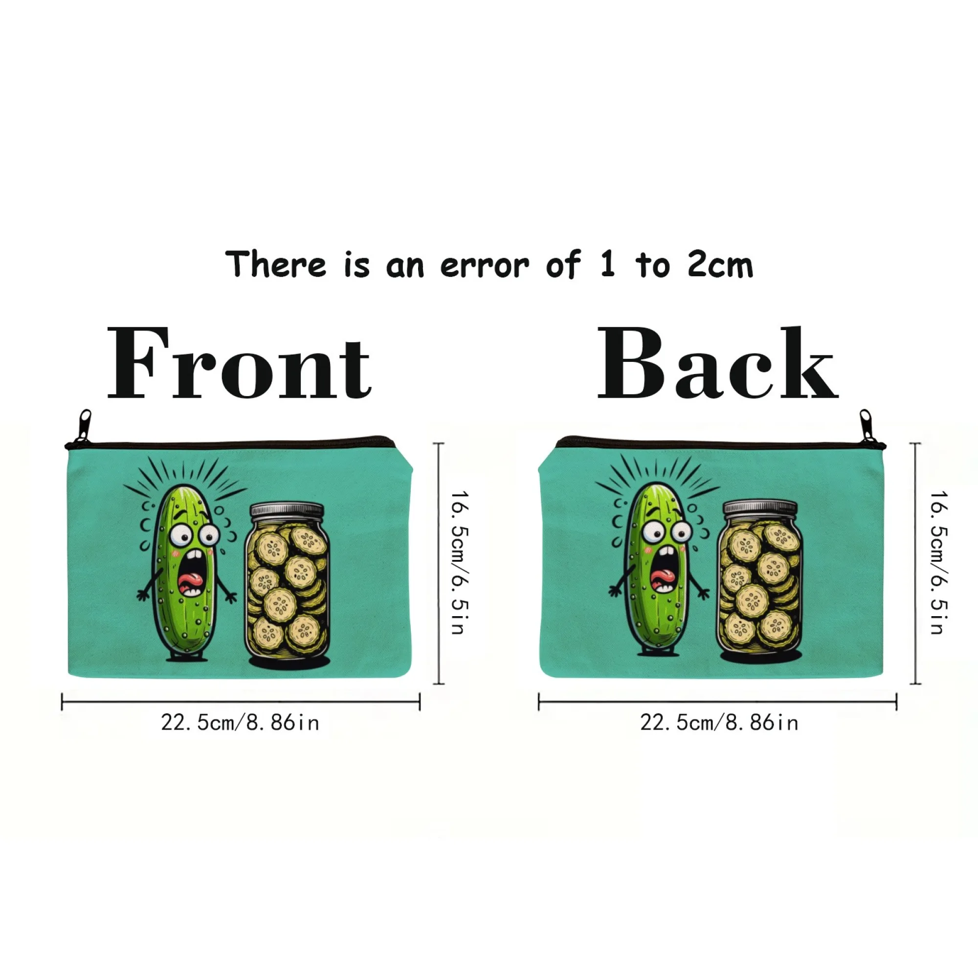 حقيبة مكياج ذات طابع مخلل مضحك، جرة خيار ومخلل مفاجئة، فن ملتوي للاستخدام اليومي، هدايا مبتكرة مضحكة