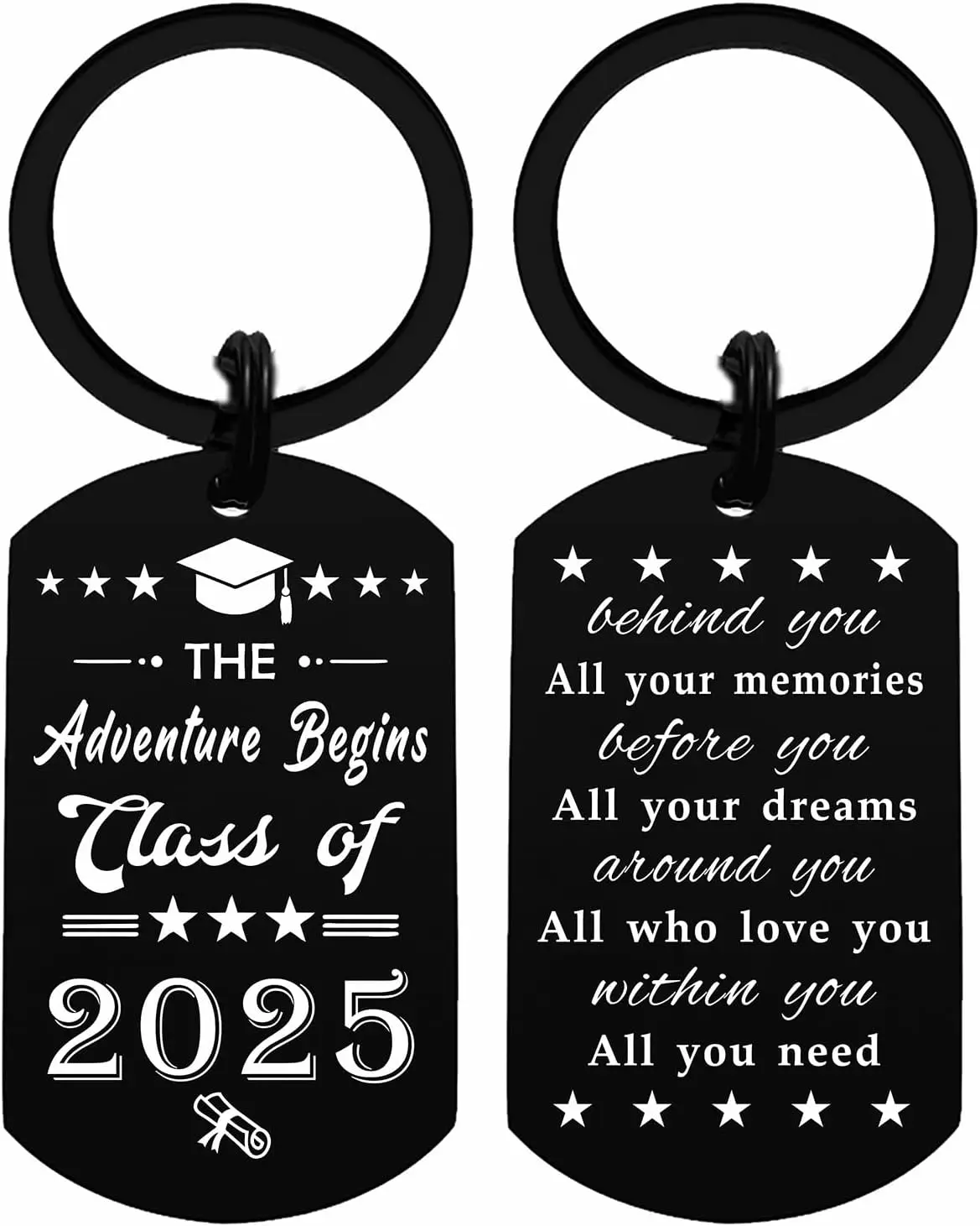 

2025 Graduation Gifts for Women Men Him Her - The Adventure Begins Class of 2025 Graduate Keychain for Boys Girls