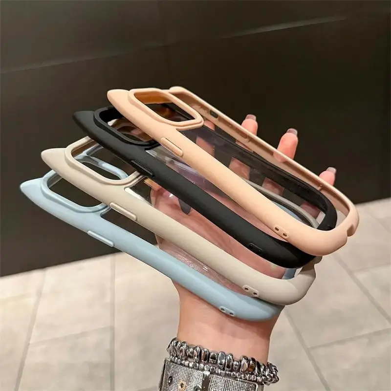 Korean Cute Funny Candy Color 3D Cat Ears Transparent Case For iPhone 16 15 14 ProMax Plus 13 12 11 X XS Pro Max XR Kawaii Cover - náhled 4