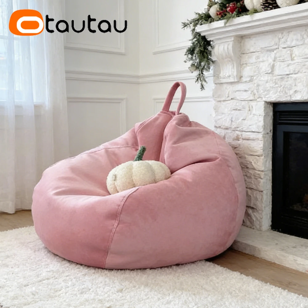 OTAUTAU Soft Milk Velvet Children Small Bean Bag Cover Corner Pouf DD183【No Filler Inside! You Need To Buy Filler By Yourself !】 view 6