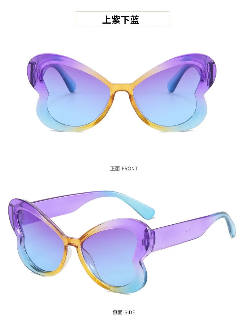 Neue Vintage-Schmetterlings-Sonnenbrille für Damen und Herren, Marken-Rundbrille, Große Sonnenbrillen für Männer und Frauen, Speziell Geformt – Detail 8
