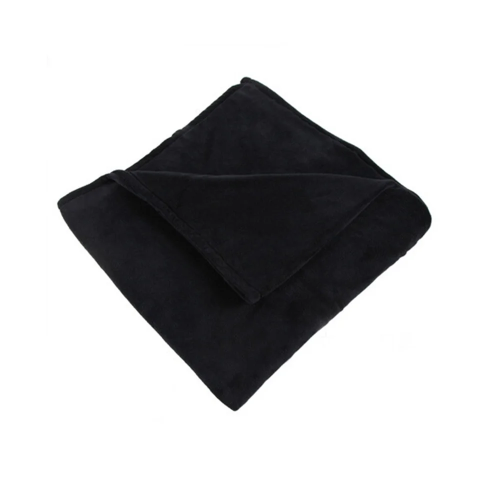 

Pure Color Flannel Fleece Blanket Couch Solid Color Bed Blanket Sheet 70*100cm (Black) flannel blacnket