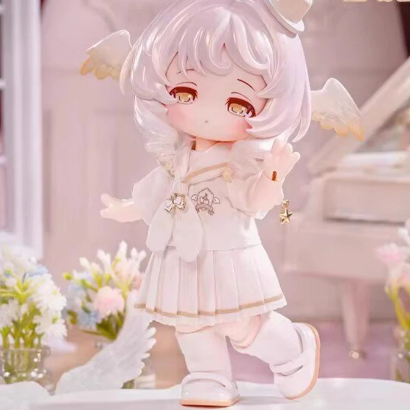

Cute Pastel Animal Ear Bjd Dolls Set Articulated Jointed Dolls With School Uniform Outfits Kawaii Collectible Gift For Kids