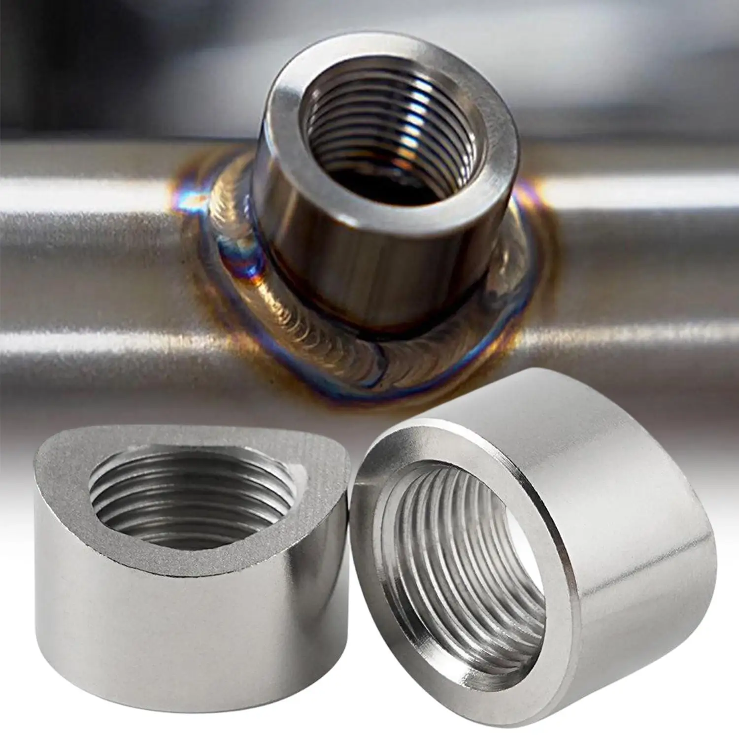 1/2/4pcs Stainless Steel M18x1.5 Oxygen Sensor Weld Bung Kit Wideband O2 Sensor Stepped Mounting Cap Nut Plug Fitting