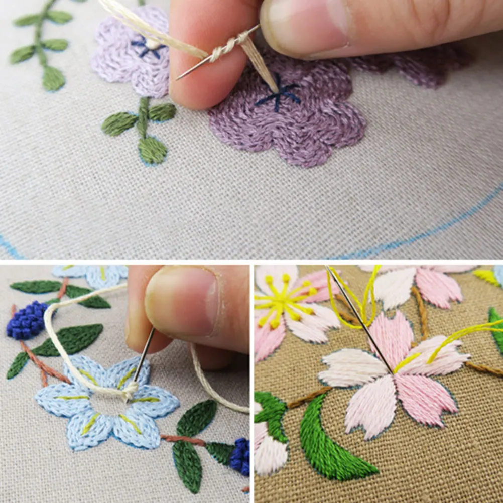 

Embroidery Starter Kit For Beginners Diy Tools Set With Wool Needle Coin Purse Pattern Cloth Embroidery Kit Women