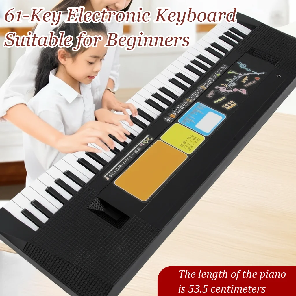 37/61 キー電子キーボードピアノ子供初心者向け、ポータブルデジタル楽器おもちゃマイク付き教育ギフト