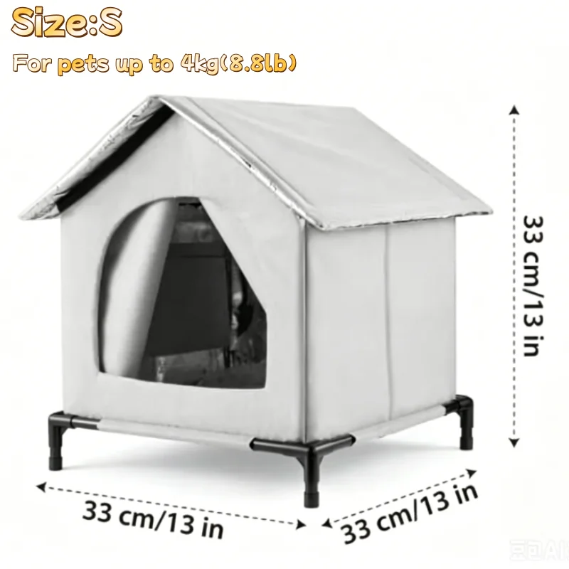 Wasserdichtes Hundehaus für den Außenbereich, warmes Winterbett für Haustiere, faltbares und waschbares Schlafunterkunft für kleine Hunde und Welpen, auch als Notunterkunft für streunende Katzen geeignet. – Detail 8