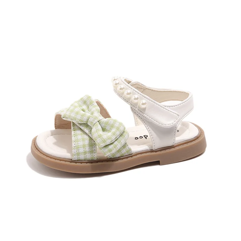 

2026 Summer Girls Sandals Kids Cute Bow Princess Flat Shoes Soft PU Leather Sandals Comfortable Lightweight Daily Wear