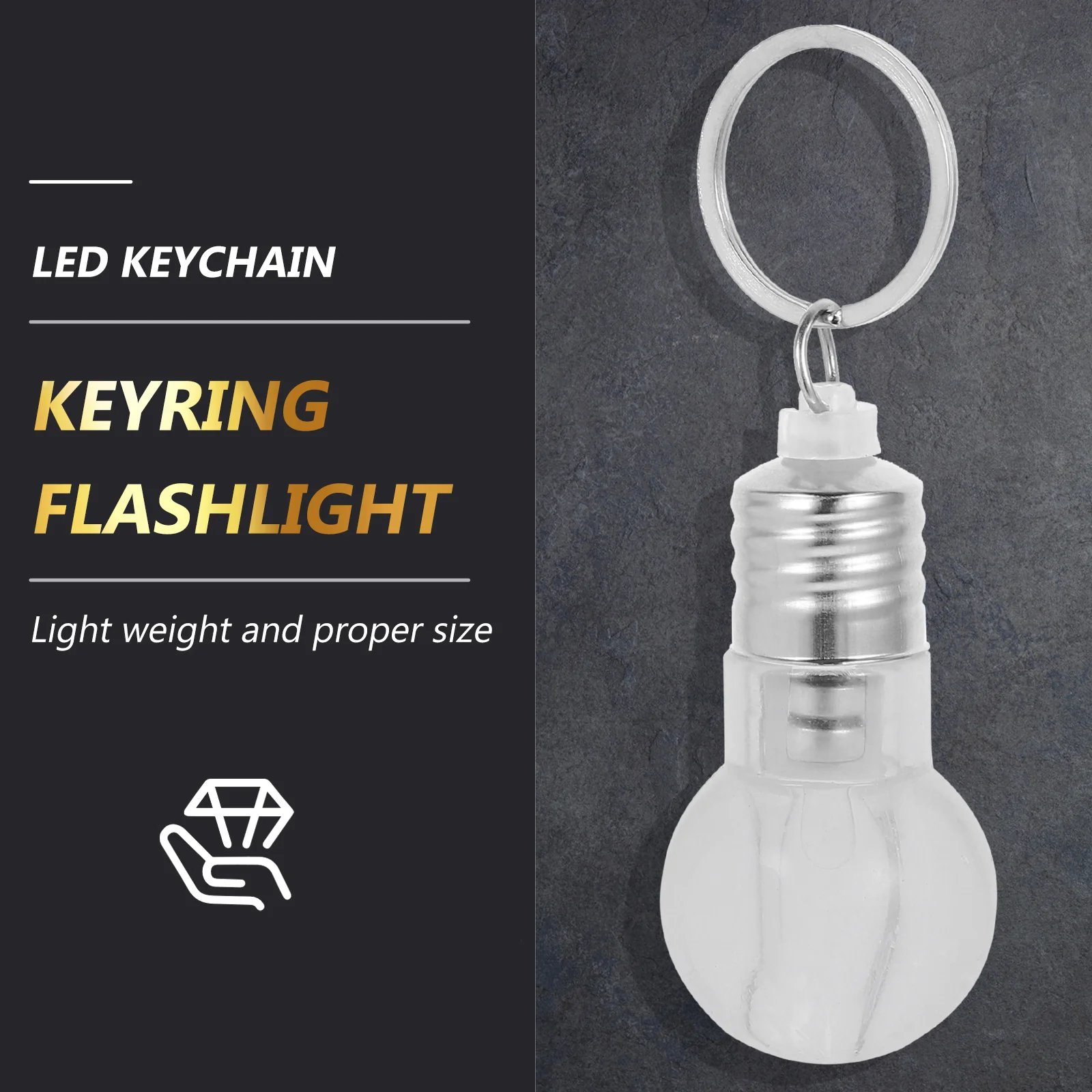 Mini lanterna LED chaveiro, lâmpada de cor, tocha chaveiro, chaveiro