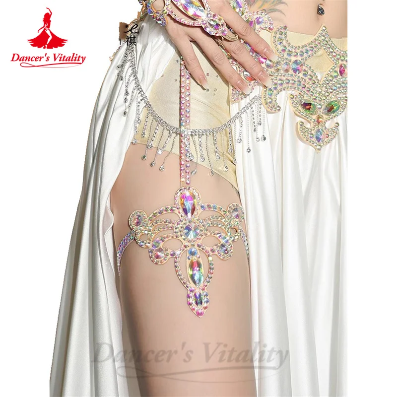 Belly Dance Performance Accessories for Women Senior AB Stones Chain Belt Girl's Luxury Competiton Bracelets