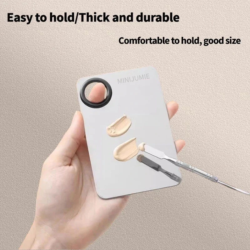 الفولاذ المقاوم للصدأ الأساس أحمر الشفاه ماكياج الأساس فرشاة خلط لوحة ظلال العيون خلاط لوحة مع ملعقة أدوات ماكياج