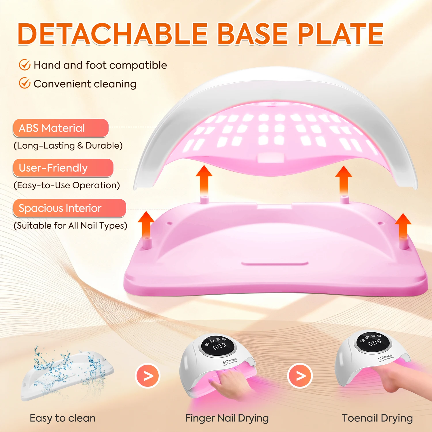 DianaBeauty-lámpara UV para uñas, secador de uñas portátil con pantalla táctil, lámpara de manicura profesional con Sensor inteligente, herramientas de salón de uñas