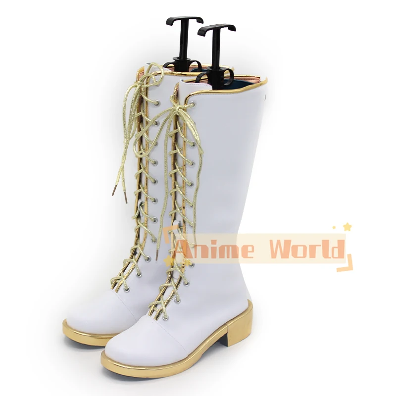 Children Adult Boys Girls Kids Kpop Rumi Zoey Mira Cosplay Boots White Leather Shoes Halloween Carnival Party Role Playing