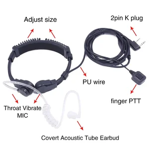 Abbree extensível ajustável acústica garganta microfone ptt fone de ouvido para baofeng UV-5R BF-888S UV-21 pro quansheng uv k5 k6 10 principais vendas fonia capacete baofeng - №1