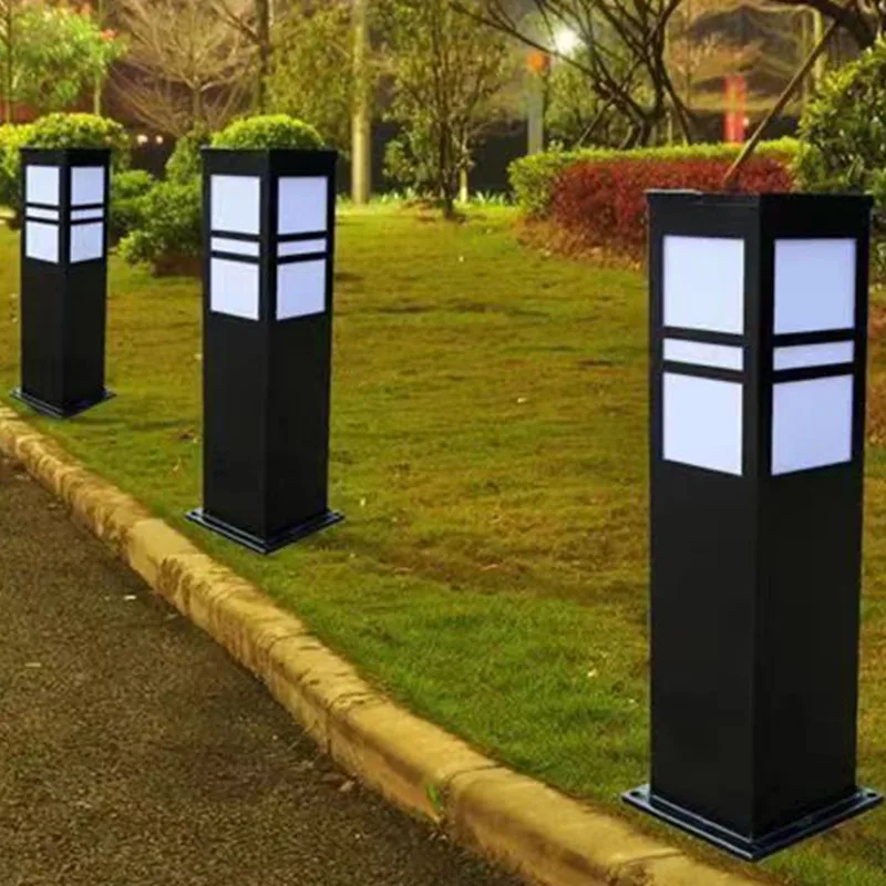 Imagem -04 - Impermeável Led Garden Lights Decoração ao ar Livre Lawn Lamp Yard Pathway Paisagem Bollard Solar Power Lighting