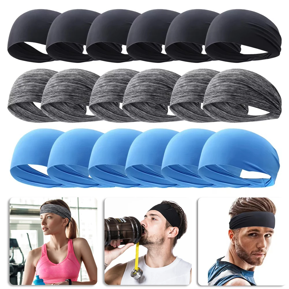 Sweatproof Sports Headbands for Men and Women - Moisture-wicking Sweatband for Tennis, Basketball, Running, Gym, Workout