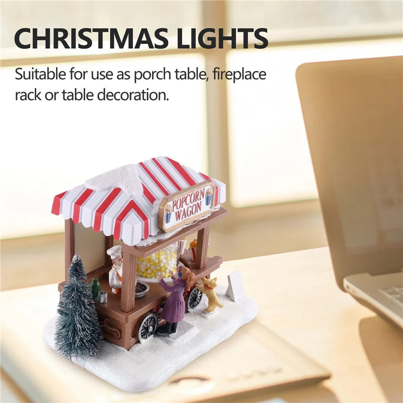 2025 Trend LED Lighted Christmas Village Houses Multicolored Christmas Vacation Village With Music Christmas Village Popcorn Hou