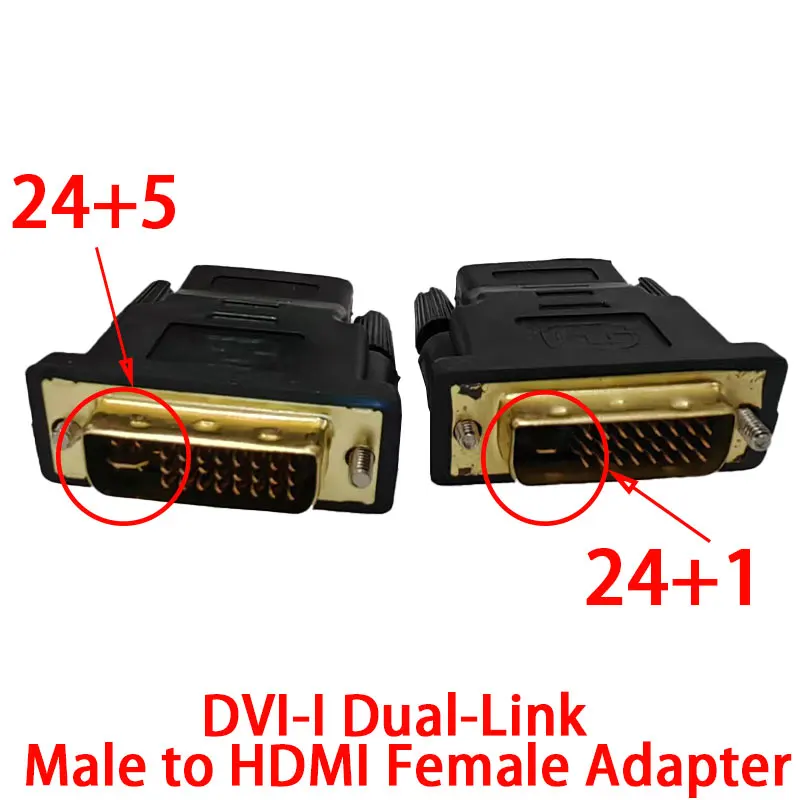 DVI-I Dual-Link 24+1/24+5 Male to HDMI Female Adapter DVI To HD Conversion Converter For PC HDTV Projector