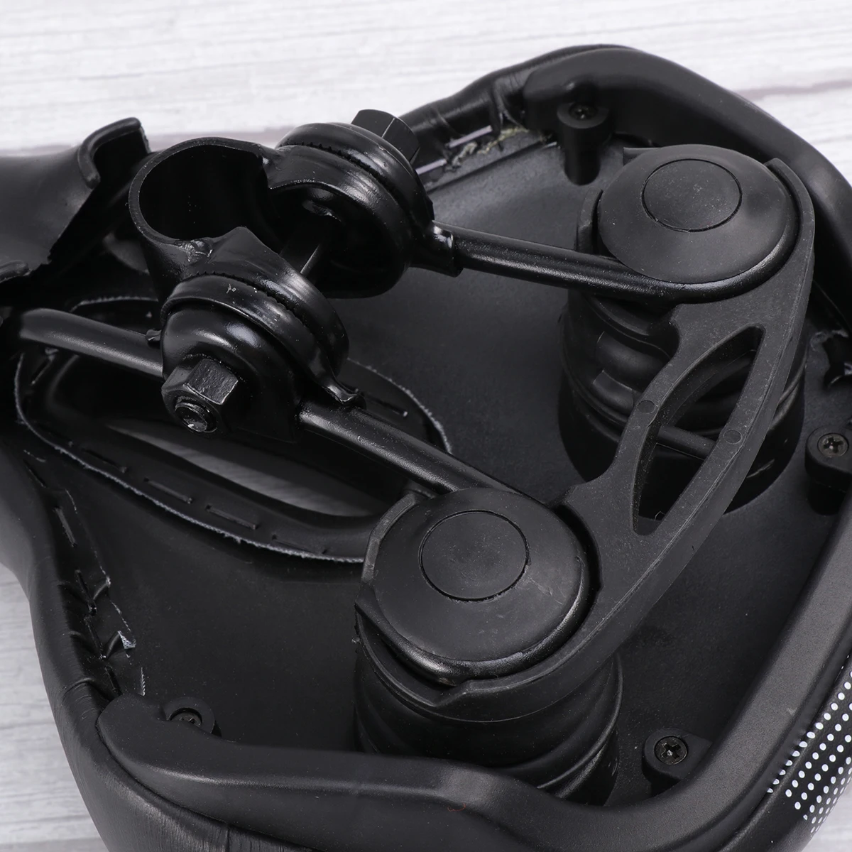 

Comfortable Bike Saddle with Dual Spring Suspension Heavy Duty Padded Seat for Road Mountain Bicycle Black Shock