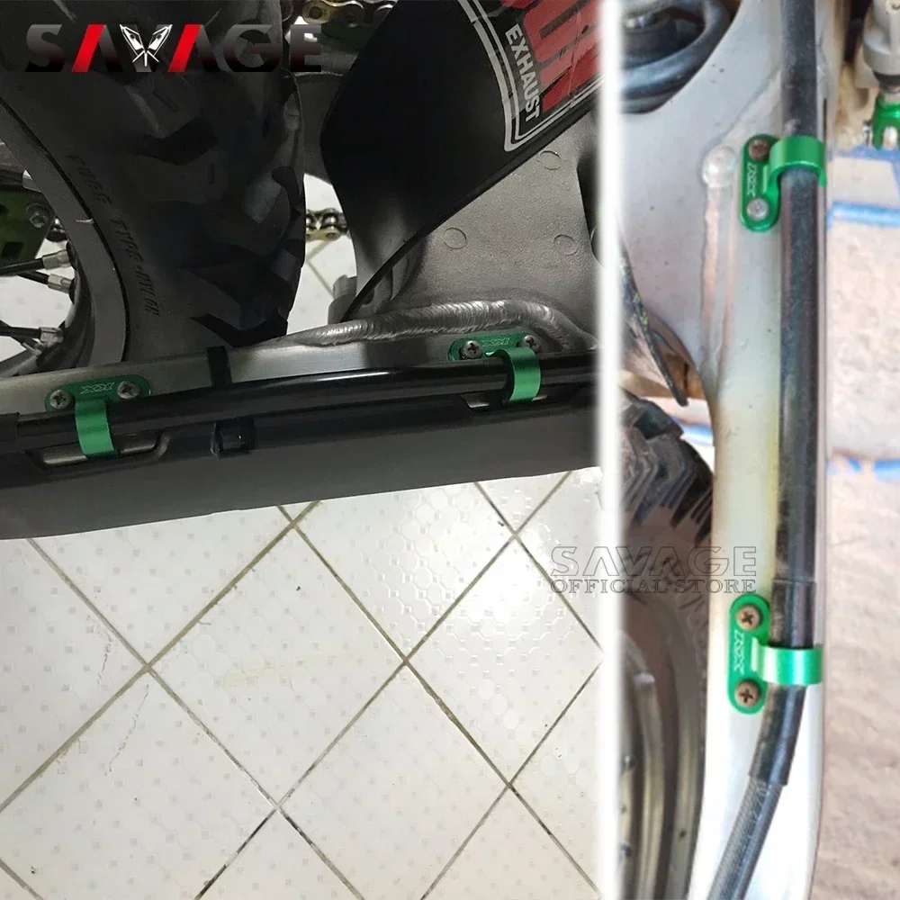 Abrazadera guía de manguera de freno delantero y trasero KX KLX para Kawasaki KLX450R KX250 KX450 KLX KX 125 250 450 KX450F KX250F soporte de fijación de líneas