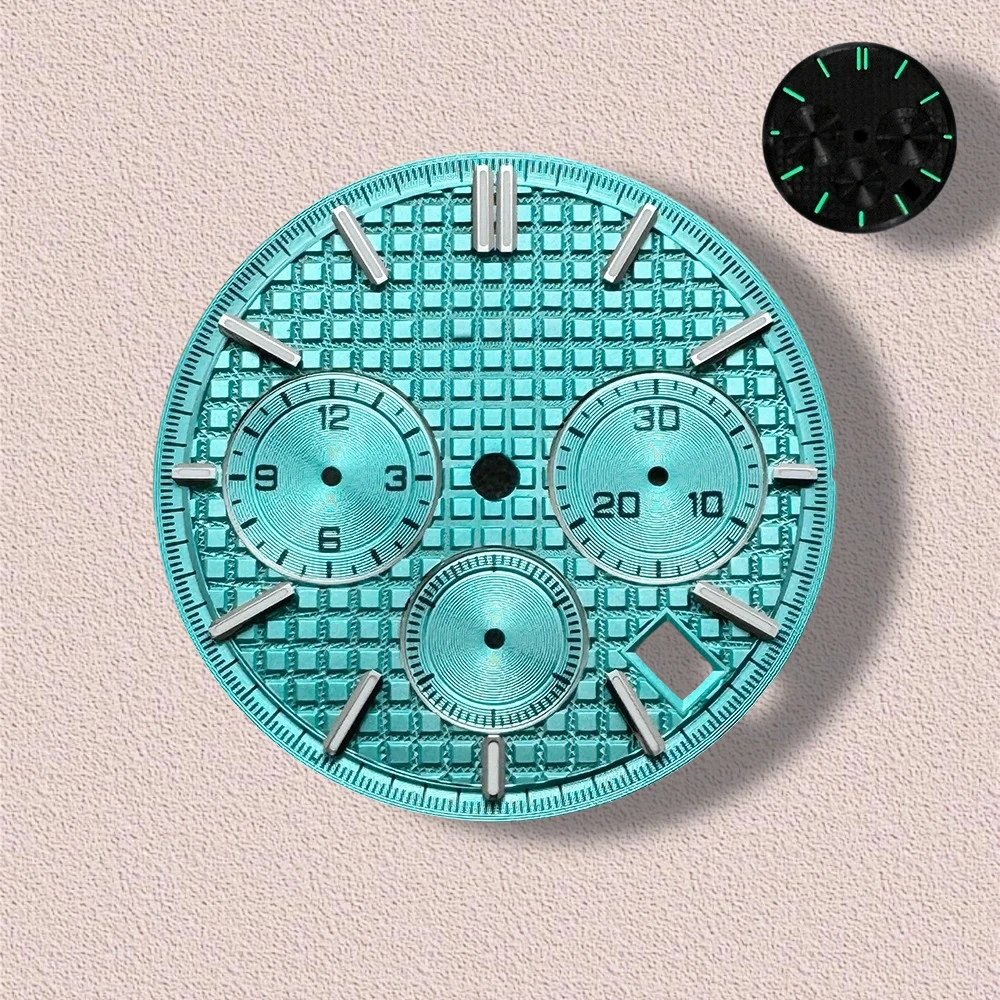 31.8mm Panda Quartz S Dial Fit VK63 Movement Green Luminous High-Quality Dial Watch Modification Accessories