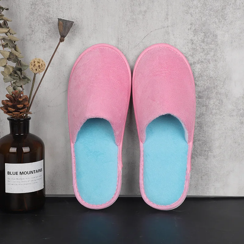 Disposable Slippers Hotel Travel Slipper Solid Color Flip Flop Non-slip Wedding Shoes Women Guest Slippers Bedroom Home Shoes