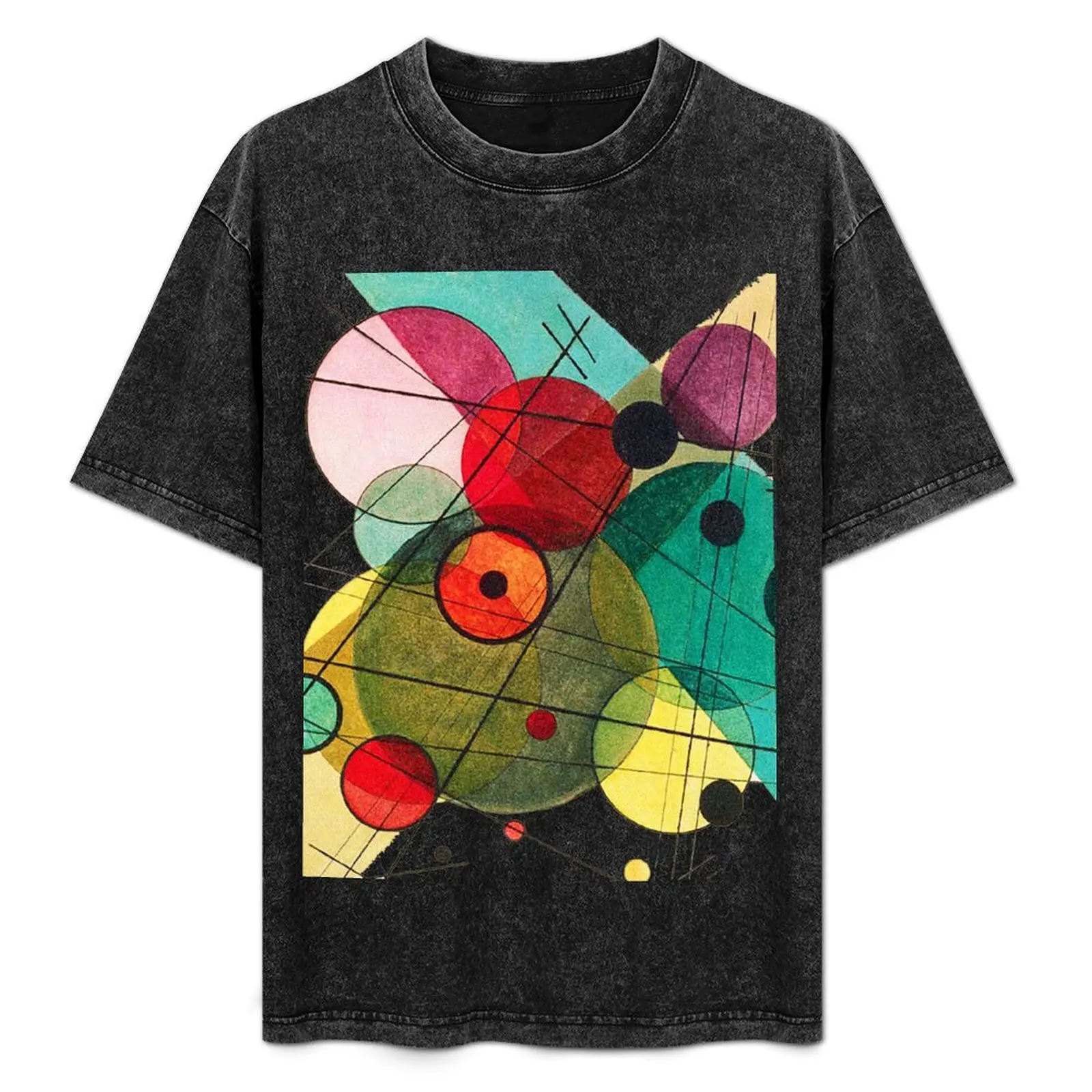 HD Circles in a circle (1923) by Wassily Kandinsky T-Shirt Long Lasting Casual T-Shirt