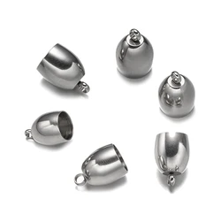 20pcs Stainless Steel Leather Cord End Caps Round Tassel Barrel for DIY Necklace Bracelet Kumihimo Tassel Jewelry Making Supply