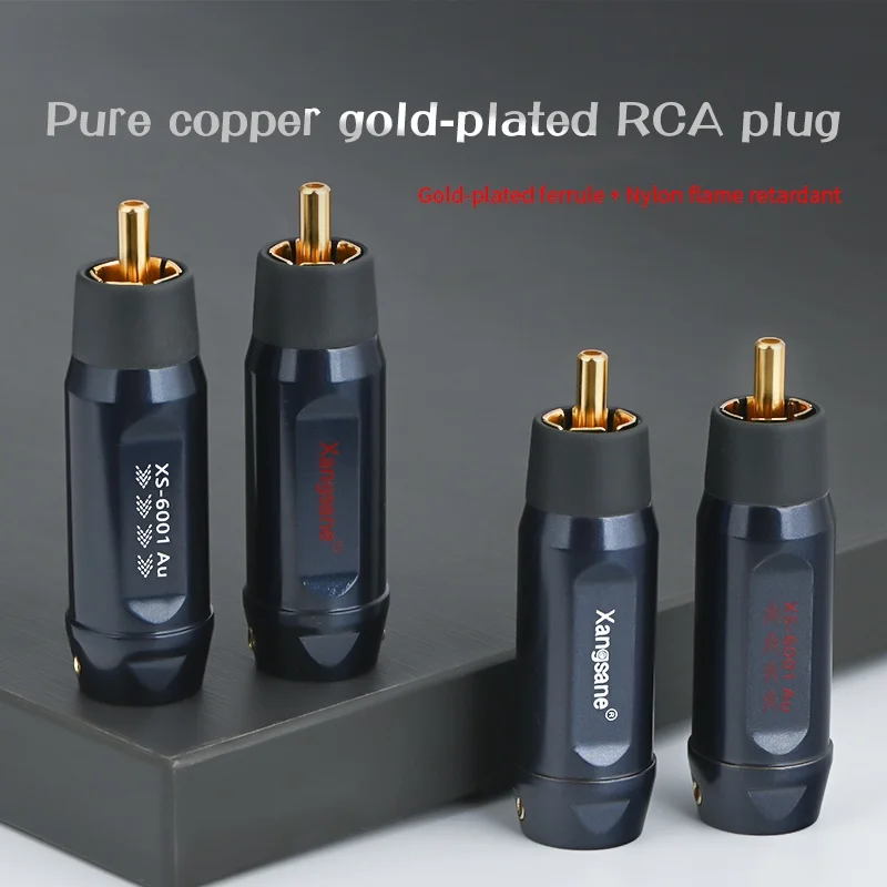 4 Stück 24 Karat vergoldeter Kupfer-RCA-Stecker vergoldeter HiFi-Audio adapter Schweißen DIY-Verstärker Lautsprecher anschluss