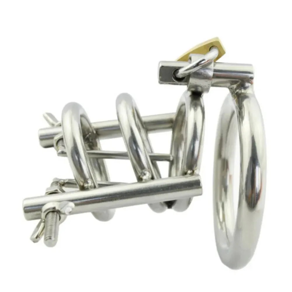 Stainless Steel Cock Rings Chastity Lock Urethral Plug Urethral Sound Dilator Stimulator Penis Plug Adult Sex Toys For Men cbt view 2