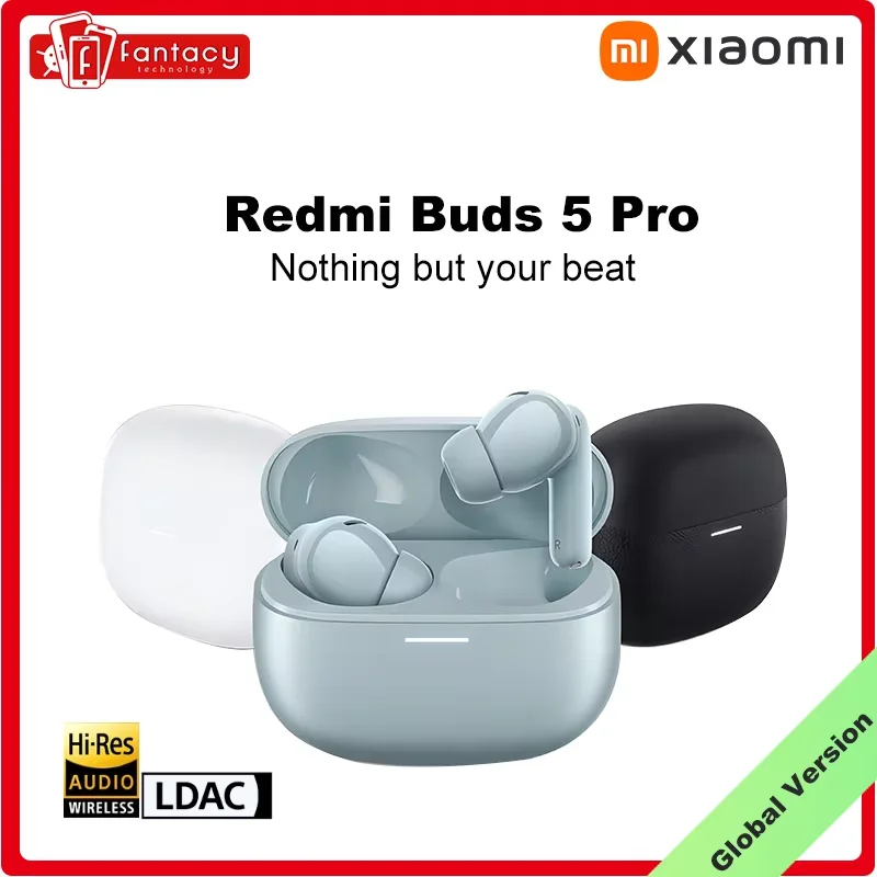 

Xiaomi Redmi Buds 5 Pro Global Version Bluetooth 5.3 Earphone 52dB Active Noise Cancellation 38 Hours Long Battery Headset