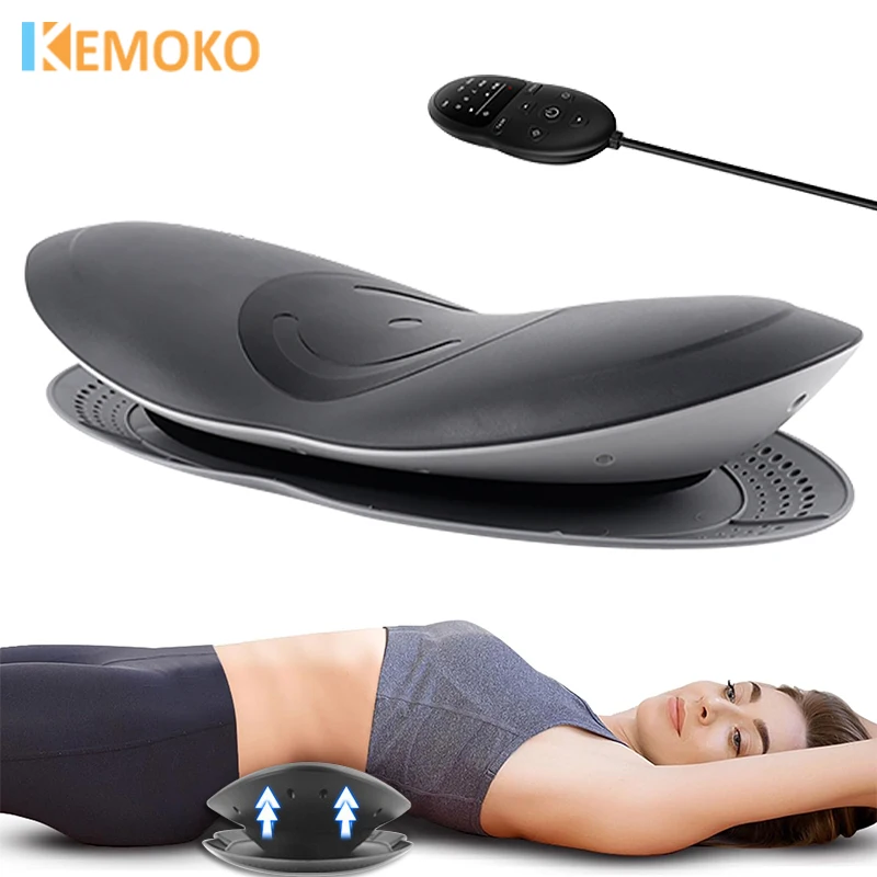 

Electric Lumbar Traction Massager Red Blue Light Therapy Hot Compress Vibration Waist Massager Spine Support Back Massage Device