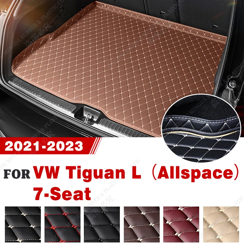 Car Trunk Mat For VOLKSWAGEN VW Tiguan L（Allspace）7-Seat 2021 2022 2023 Custom Cargo Liner Boot Carpets