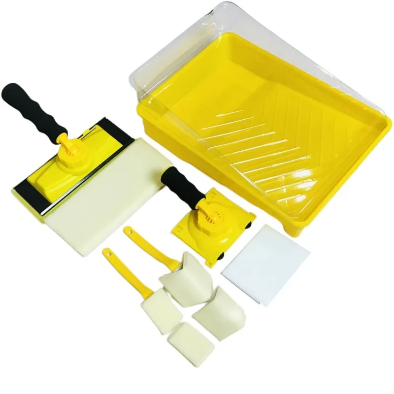 Versatile Paint Brush Tray Set For Wall Painting-Flat Brush Kit With Universal Edger