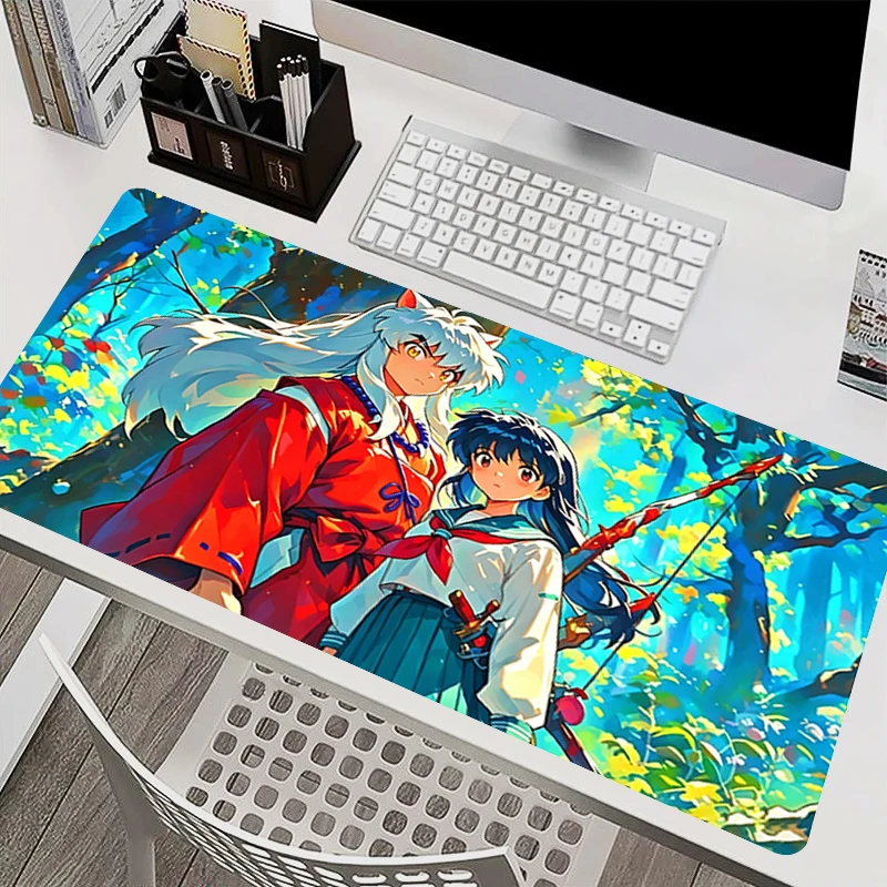 Mouse Pad eSports Gamer Players Speed Rubber Mouse Mat Inuyasha Anime Extended Desk Mat Non-slip Game Mousepad Cool Keyboard Mat