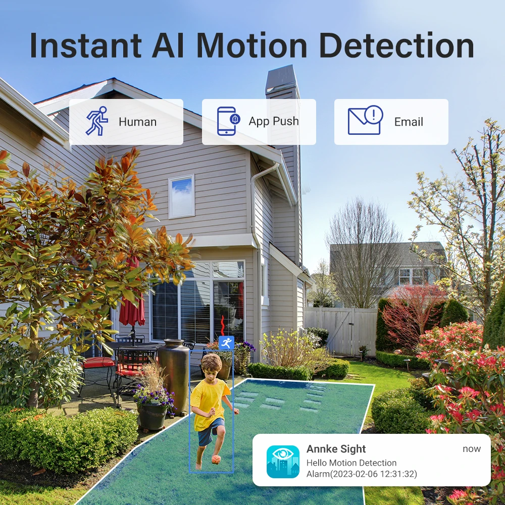 Annke H.264 + 5MP نظام CCTV لاسلكي 16CH NVR طقم مراقبة الفيديو اللون للرؤية الليلية اتجاهين الصوت واي فاي كاميرا PTZ 3.6 مللي متر