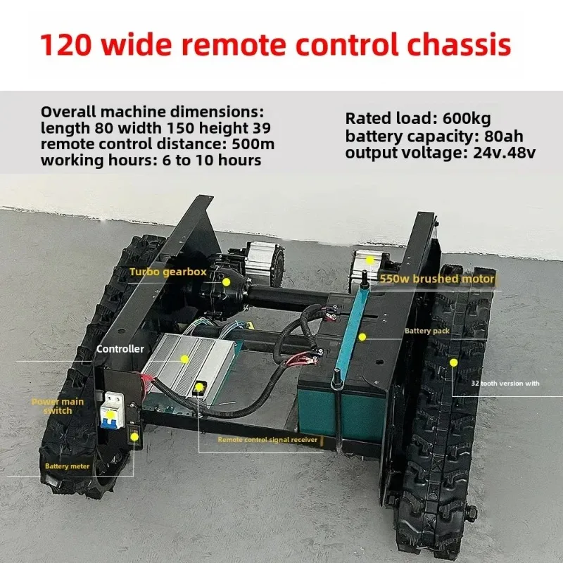 【Best-selling】Small Remote Control Track Chassis Assembly Agricultural Construction Site Machinery Ivy Double Motor Transport Tr