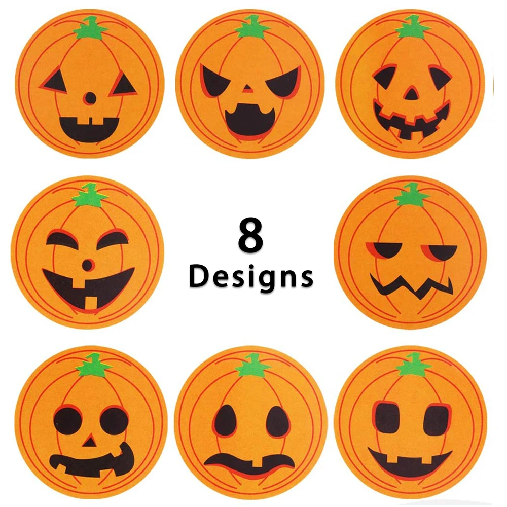 ハロウィーンの形をしたステッカー,1インチ,500個,子供のおもちゃ,パーティーギフト,ベーキング用品