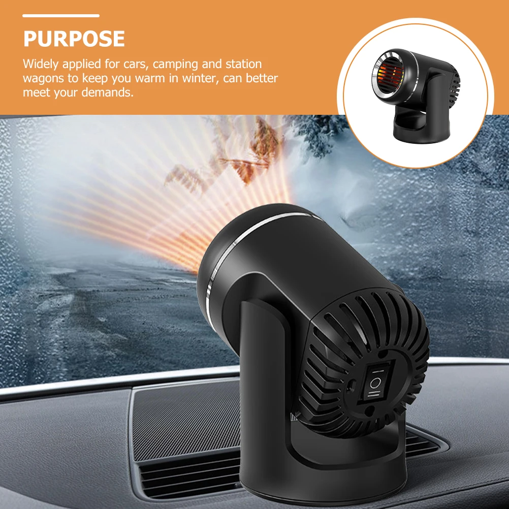 

Portable Car Heater Windshield Defroster Vehicle Cooling Fan Adjustable Angle Dual Purpose Fans for Winter Travel Automotive
