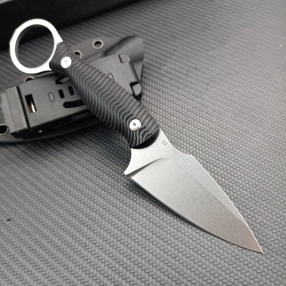 BK EDC سكين شفرة مثبتة مع K غمد التكتيكية التخييم بقاء أداة محمولة القتال الدفاع عن النفس الإنقاذ سكين متعدد الوظائف #1