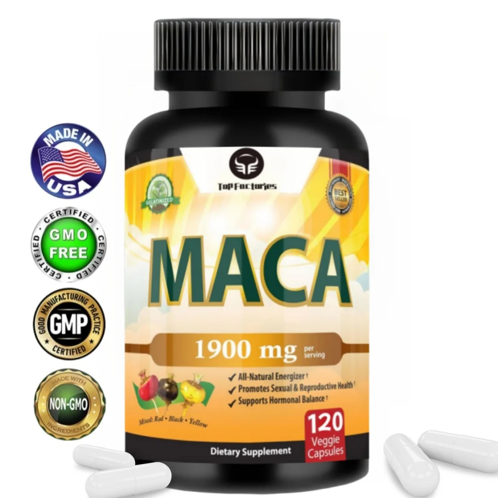 

Top Factories Organic Maca Gen Black Red Yellow Food Capsules Non Gmo Gelatin Pure Peru Supports Reproduction Natural Energy