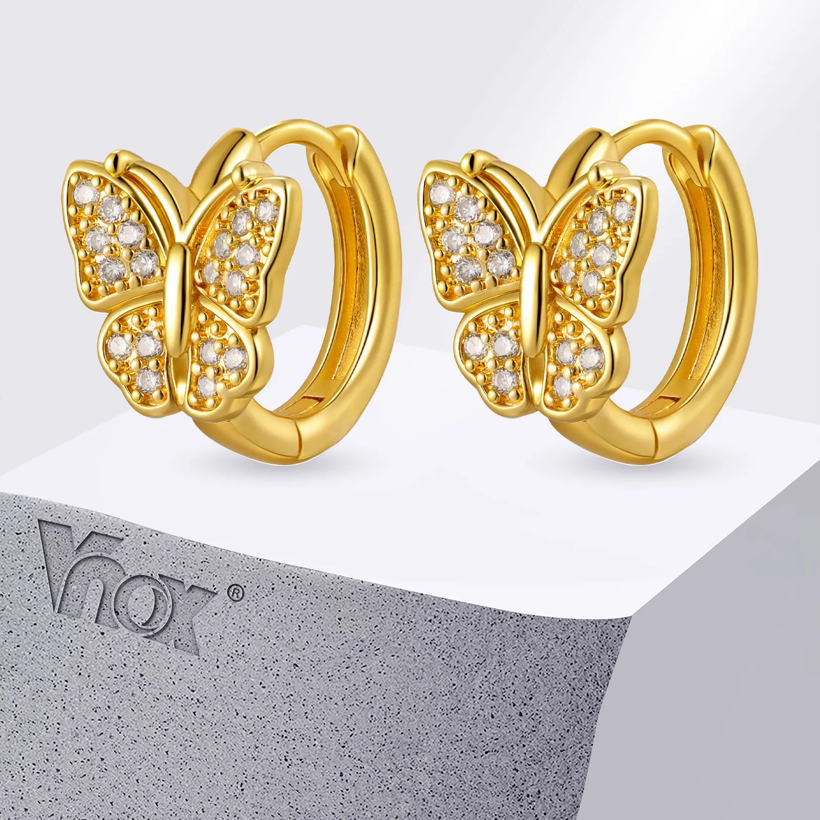 

Vnox Small Cubic Zirconia Huggie Earrings, Infinity/sunflower/bow Hypoallergenic Hoop Earring For Women Girls