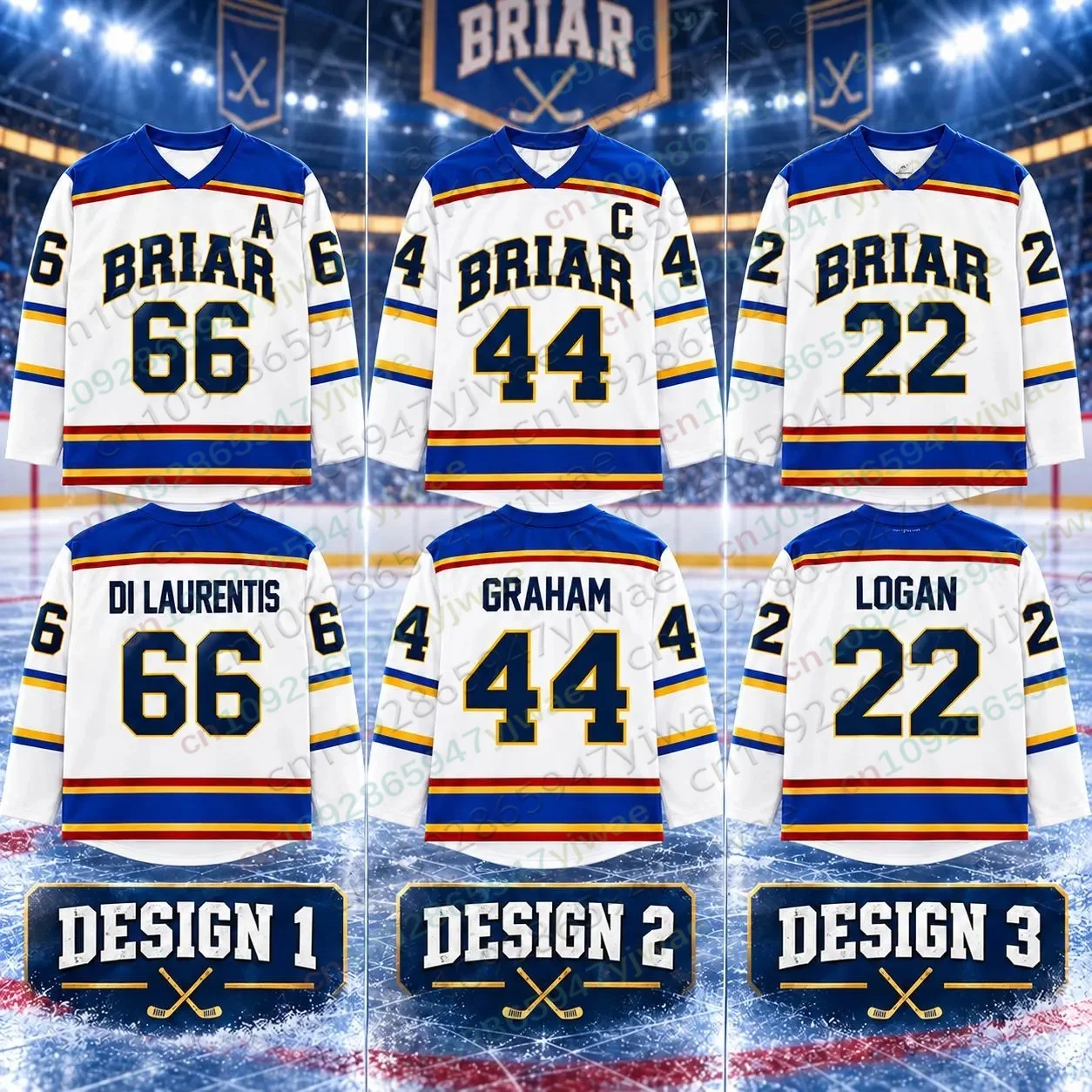 2026 Off Campus Men's Women's Jersey Graham 44 22 Di Laurentis 66 Tucker46 T-Shirts Hockey Jersey Couple T-shirt