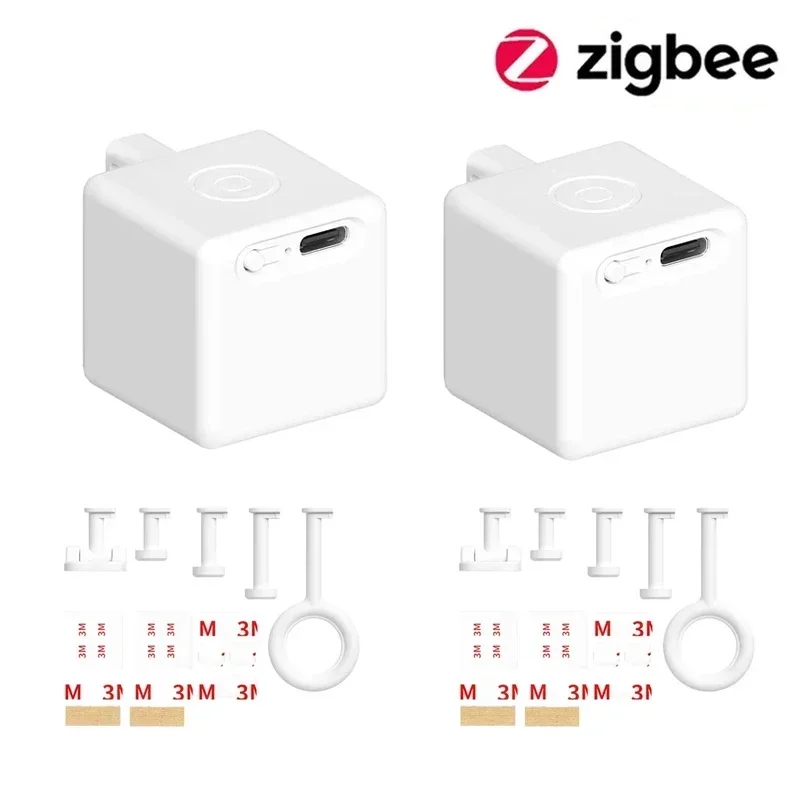 Tuya Zigbee 1/3 Stuks Smart Tpye-C Oplaadbare Touch Fingerbot Plus Robot Knop Pusher Arm Schakelaar Ondersteuning Alexa google Home Alice