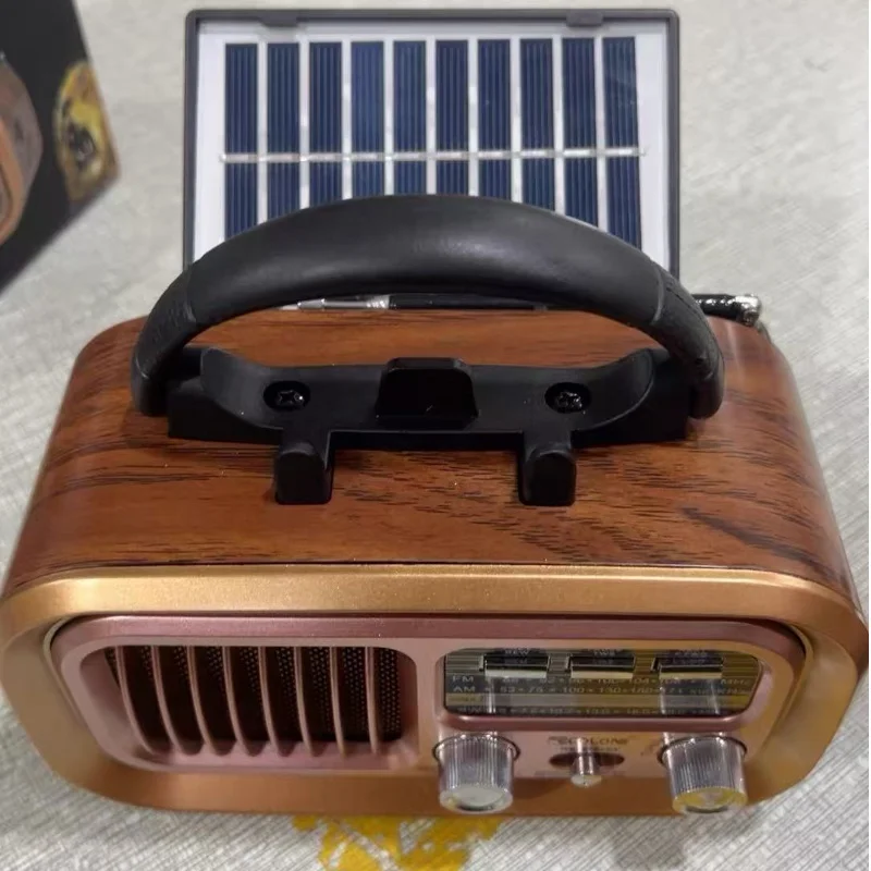 

Caixa De Som Am Fm SW 3-диапазонная радиостанция с солнечной панелью Многофункциональный портативный музыкальный плеер Ретро-дизайн TF Bluetooth-динамик