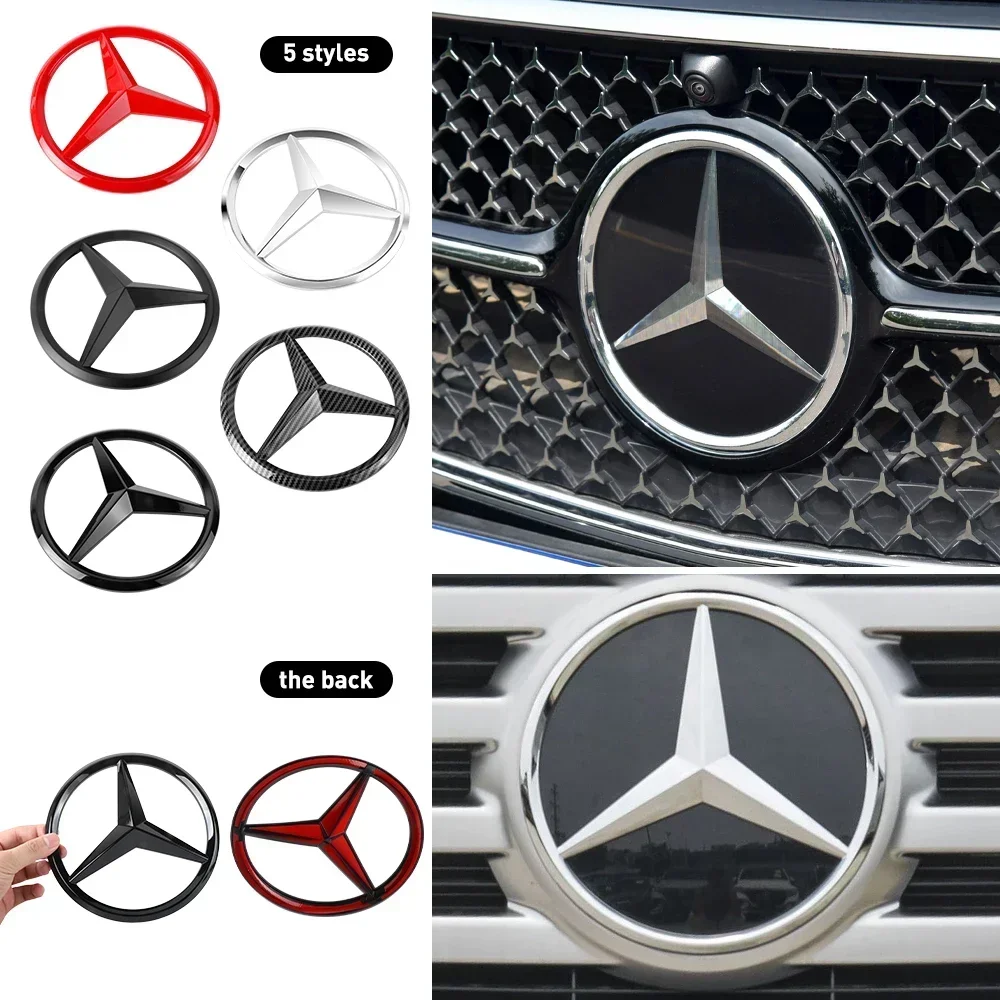 

18.8/21CM car front grille Mercedes logo badge decal cover sticker is suitable for Mercedes GLC/GLE W253 X253 X205 cover style.